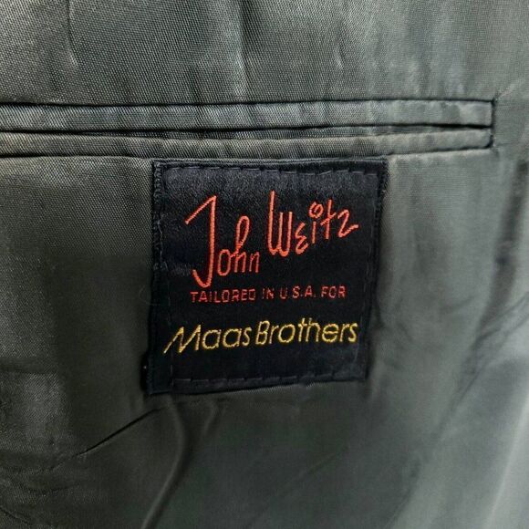 John Weitz Wool 2 Button 2 Piece Suit 42L Gray Birdseye 41/31 Multi-Colored Wind - Picture 8 of 12